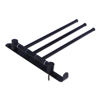 

1pc Towel Bar Movable Rotating Wall Mounted Folding Stainless Steel Towel Shelf Towel Racks Towel Holder for Toilet Bathroom