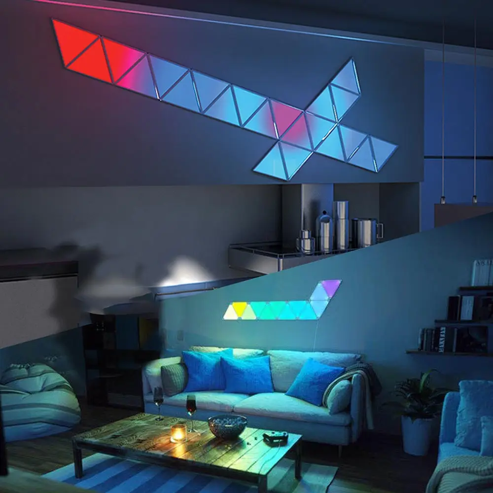 9 шт. DIY умная головоломка ночник RGB с голосовым/управлением приложения для дома