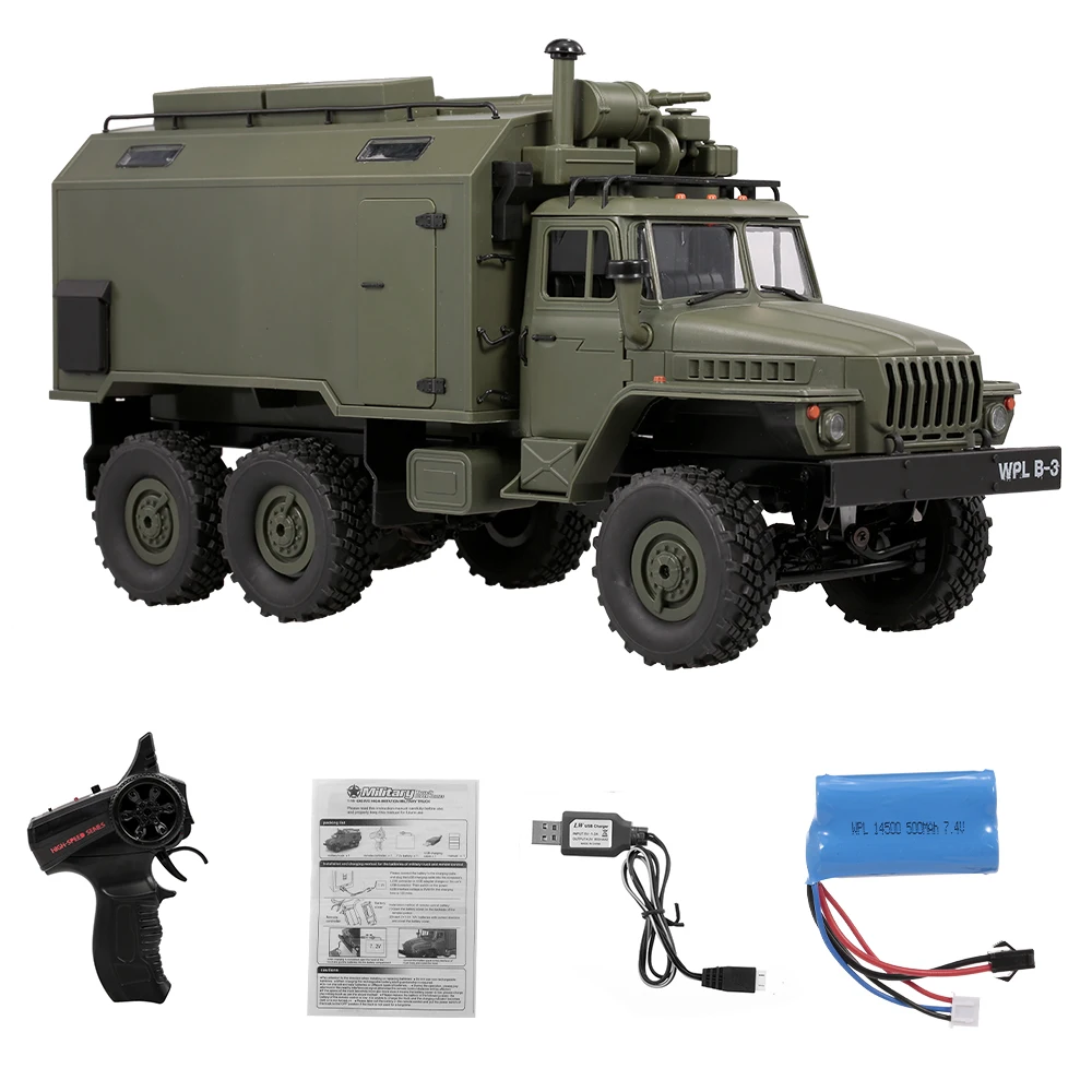 

WPL B-36 1:16 RC Car Military Command Vehicle 2.4G 6WD Army Car Children Gift Kids Toy for Boys RTR