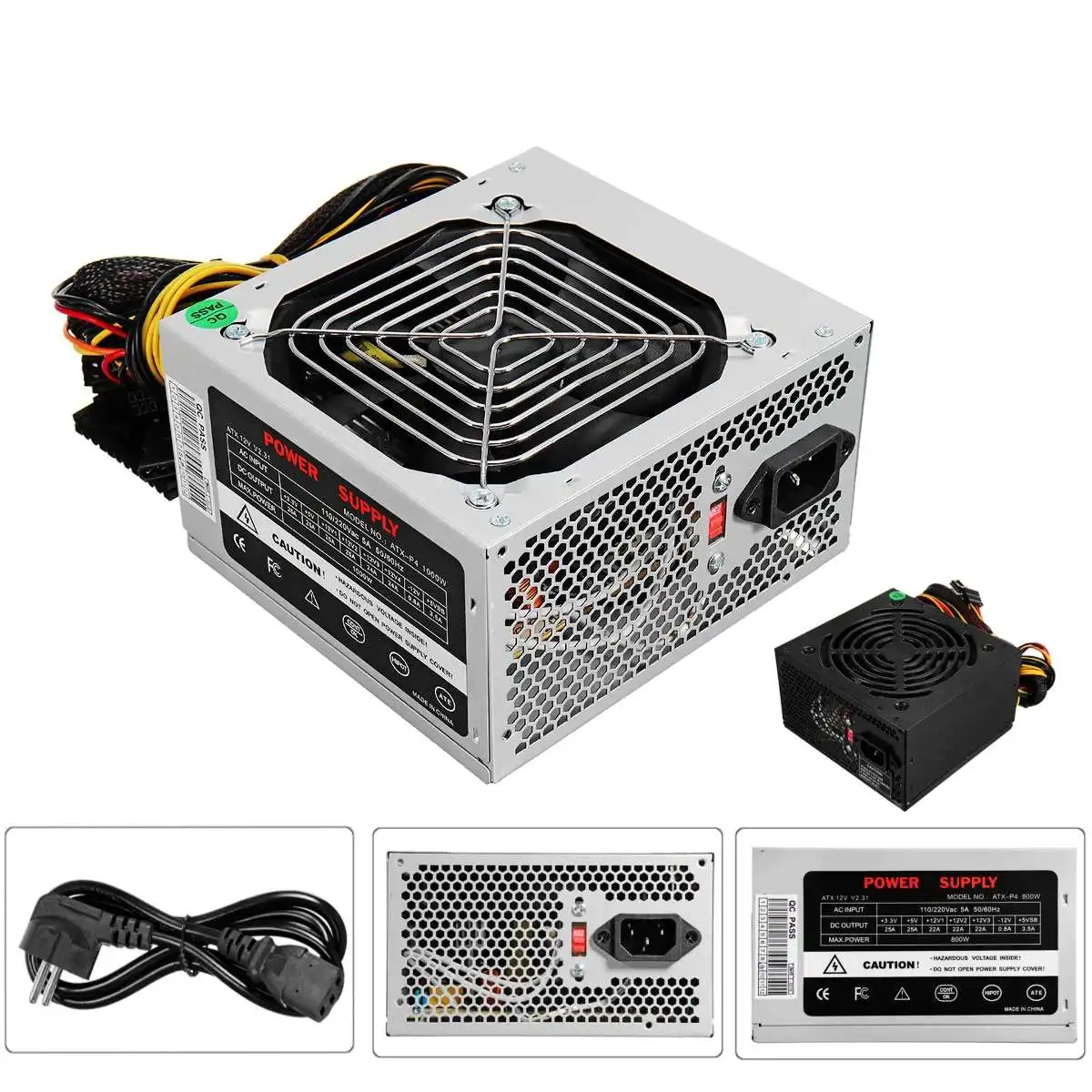 Макс 800W Питание PSU PFC бесшумный вентилятор блок питания ATX 24-контактный 12V компьютер SATA консоль для ПК-игр с поддержкой Windows Питание для Intel AMD компьютер