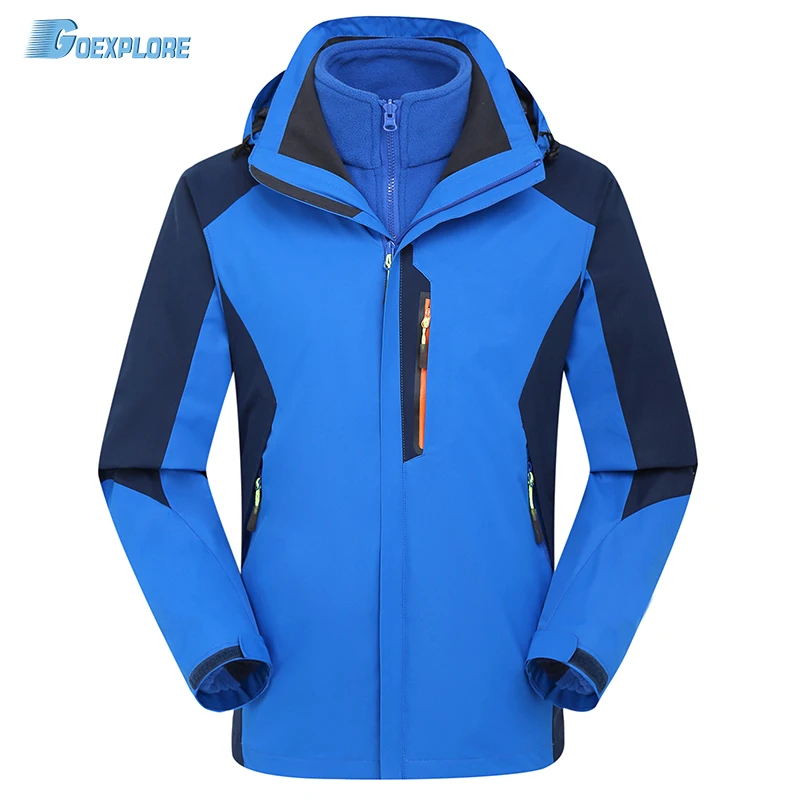 

Dropshipping new Jacket double layer winter Sportswear windbreaker outerwear coats waterproof breathable outdoor jacket for mens