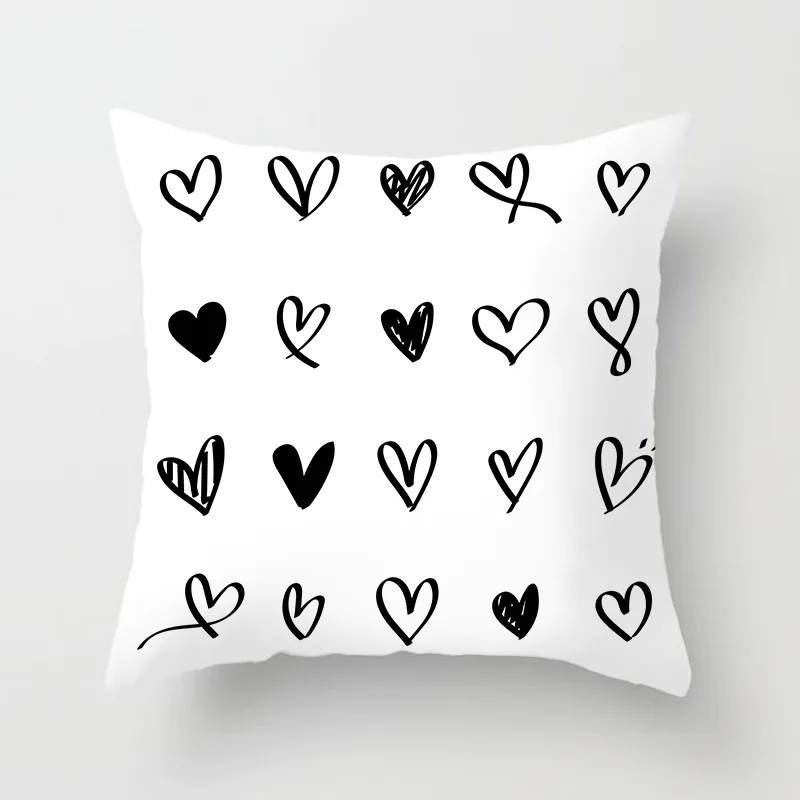 Черно белый декоративный домашний текстиль треугольная полосатая