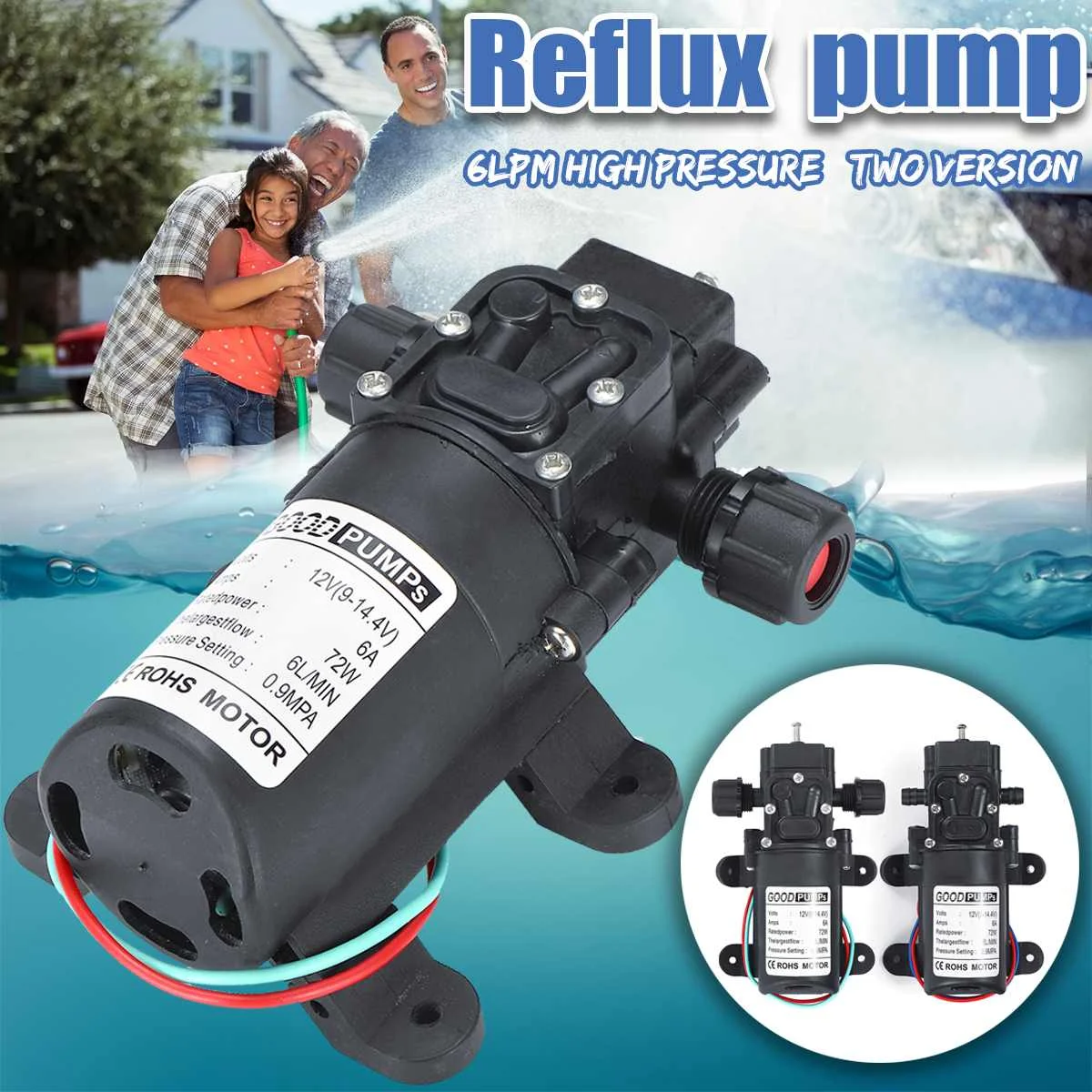 

12V 6 Lpm Self-Priming Water Pump High Pressure Caravan Camping Boat Car Washer Pump Garden Agricultural Irrigation Sprayer Pump