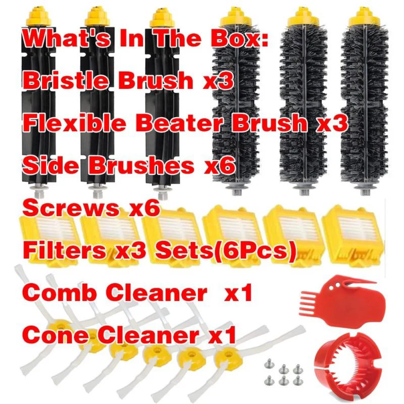 

For IRobot Roomba 700 Series 760 770 780 Side Brush/Filters/Replenishment Kit