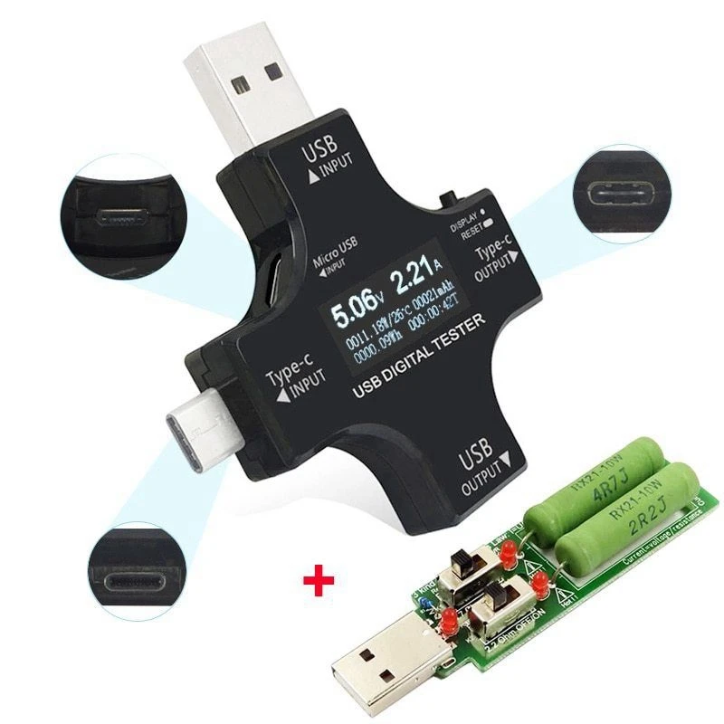 Colorful Usb Tester Wireless Bluetooth Type-C Pd Digital Voltmeter Vurrent Meter Ammeter Voltage Usb Current Tester Measuremen