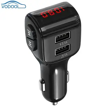 

Mini Handsfree Bluetooth Car Kit 5.0 FM Transmitter Music Audio MP3 Player Dual USB Charger