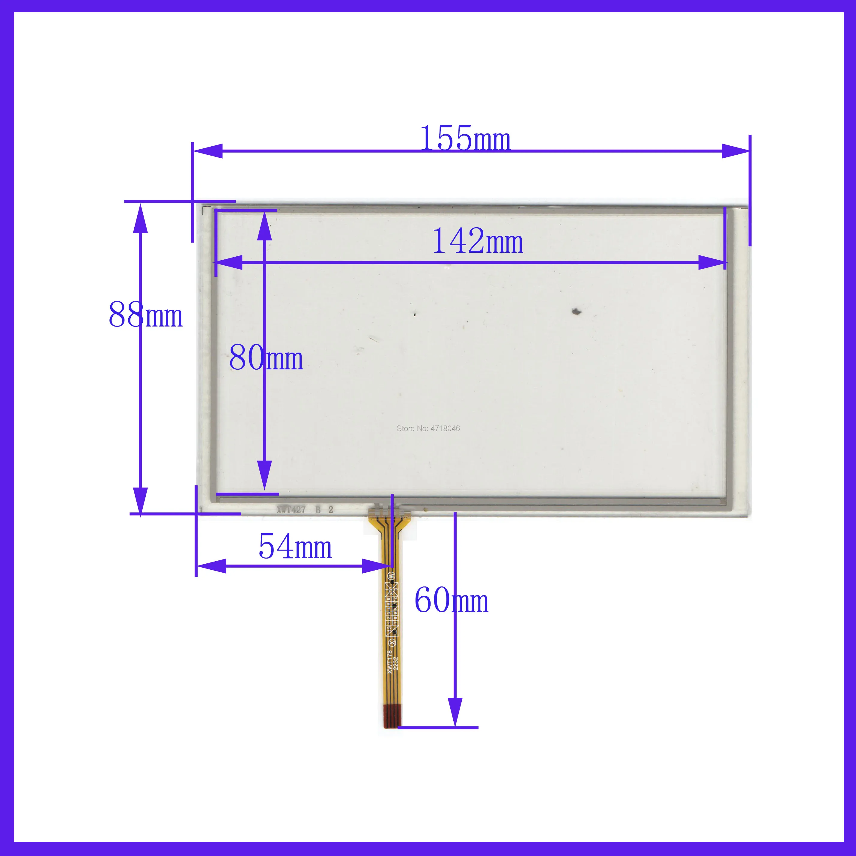 

ZhiYuSun wholesale XWT427 5PCS/LOT 155*88mm 6.2inch 4lines resistance screen for car DVD redio this is compatible 155*88