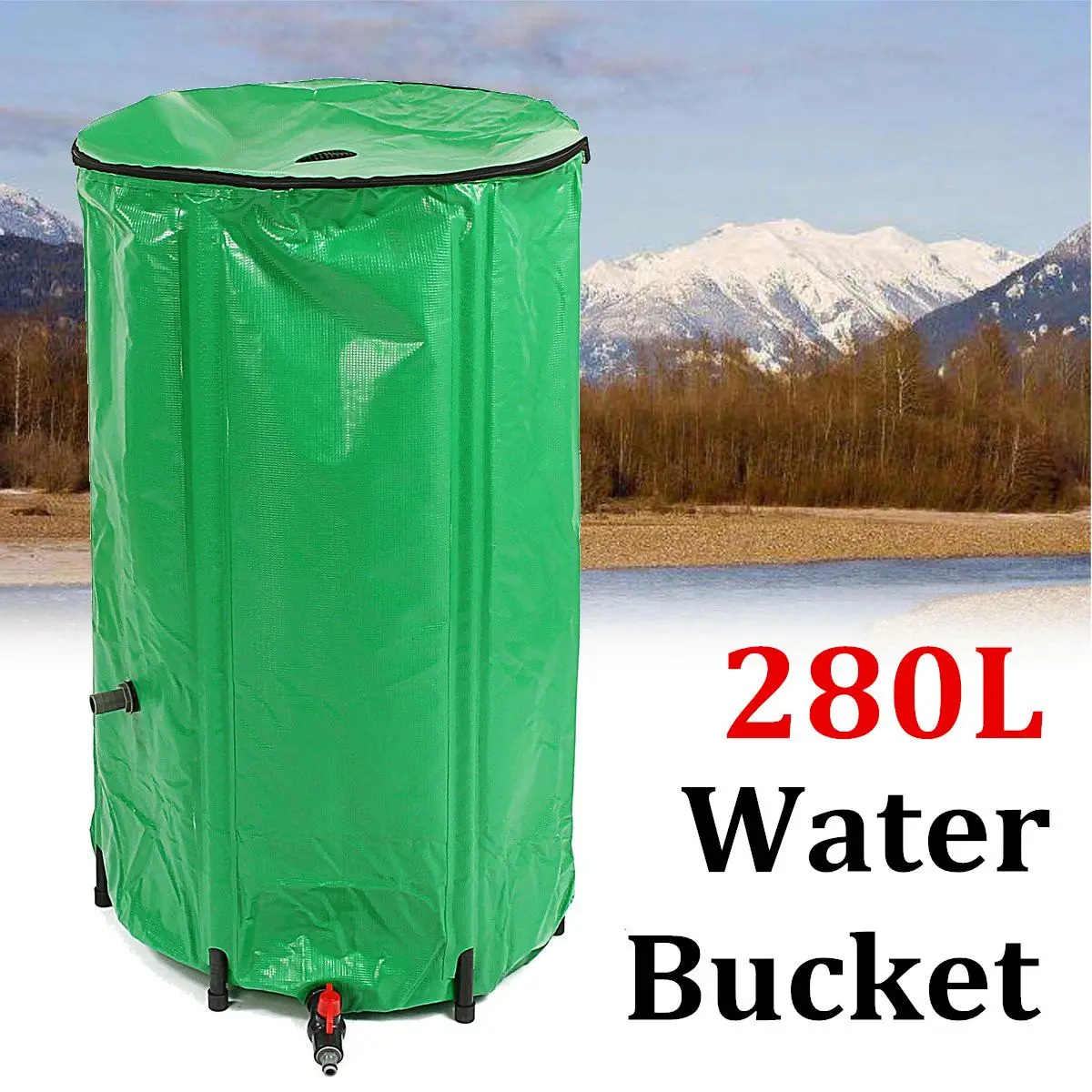 280L colección de agua tanque de cubo EVA barril de lluvia plegable Almacenamiento de lluvia al aire libre herramienta de Cosecha de Lluvia