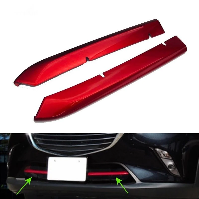

Practical Car Front Grille Bumper Cover Trim For Mazda CX-3 CX3 2016 2017 2018 Red Chrome Car Front Grille Bumper Cover Trim