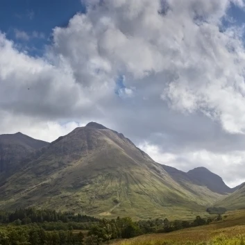 Горный пейзаж под облаками Glencoe Argyll Scotland Poster Print (44x15) | Дом и сад