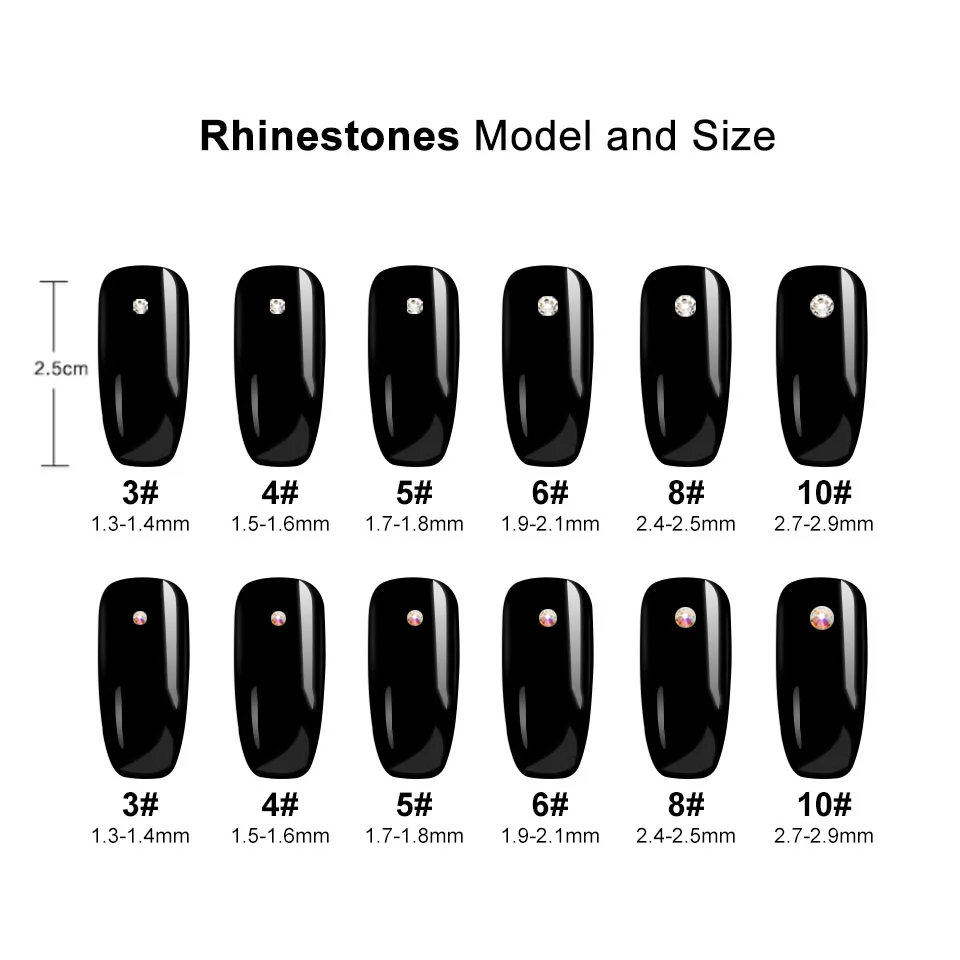 SS3-10 Стразы для нейл-арта Стразы 1440 шт стеклянные стразы кристаллы для ногтей украшения для нейл-арта Самоцветы камни Дизайн TZ1002