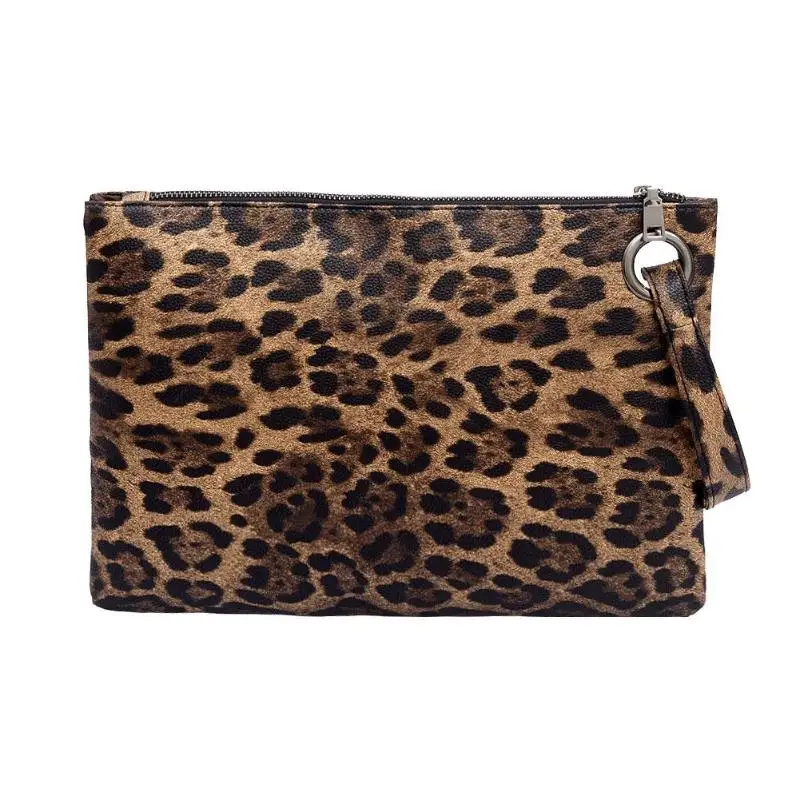 Casual Women Animal Print Clutch Female Fashion Design PU Leather Wallet Messenger Bag Coin Purse Ladies Elegant Handbag Z70