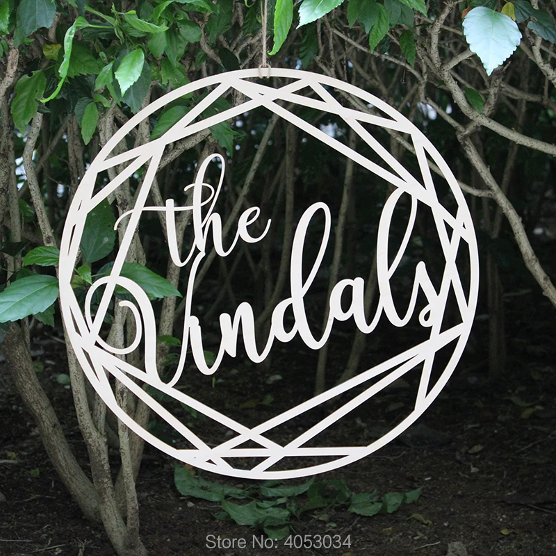 

Personalized last name wall hanging Sign, white acrylic Wedding Gift, custom family sign with Last Name