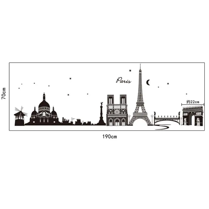 Горячий домашний декор Париж Эйфелева башня Съемная Наклейка на стену комнаты