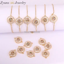 10 шт. ZYZ331-4709 новые трендовые 26 Браслеты с буквами для женщин ювелирные изделия золотые цепочки Кристалл циркония Шарм Браслет