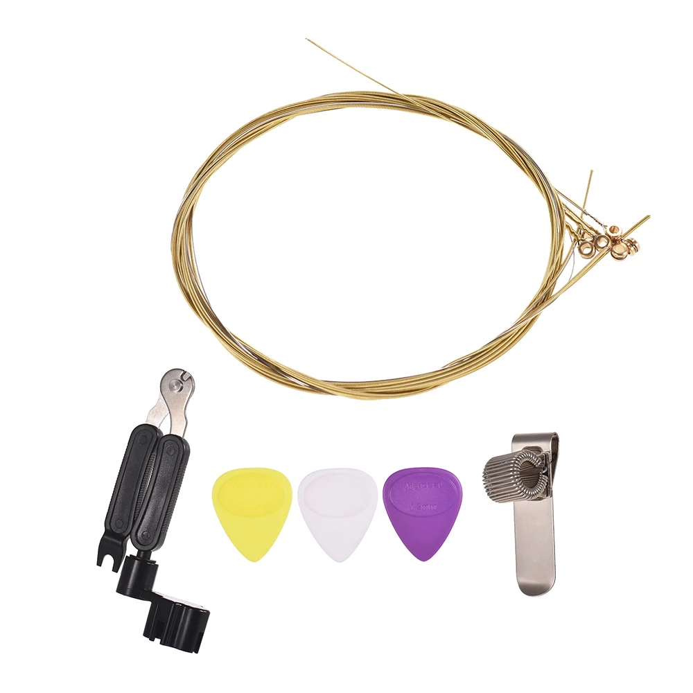 Acoustic Guitar Tool Kit Strings Picks Holder String Cutter Winder Accessories Set for Beginners | Спорт и развлечения