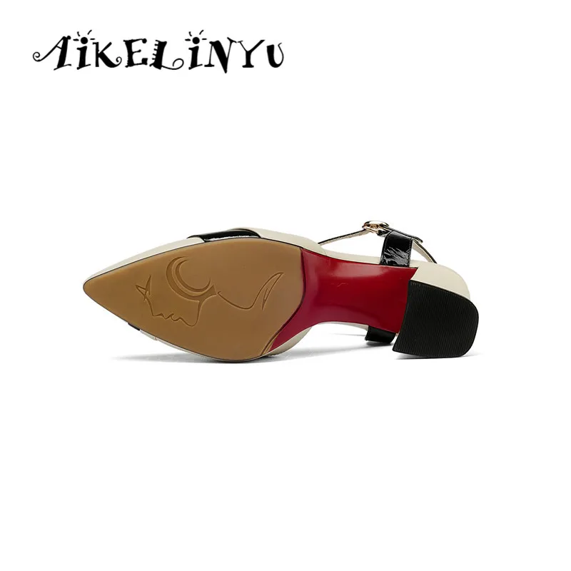 AIKELINYU/женские босоножки из натуральной кожи Женская Офисная Летняя обувь