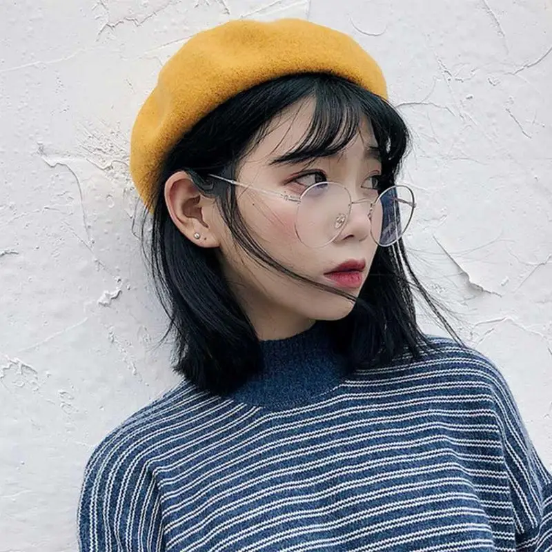Корейская версия моды ретро берет цвет соответствия головы тепло украшения регулируемая шапка Размер осень зима 5 цветов