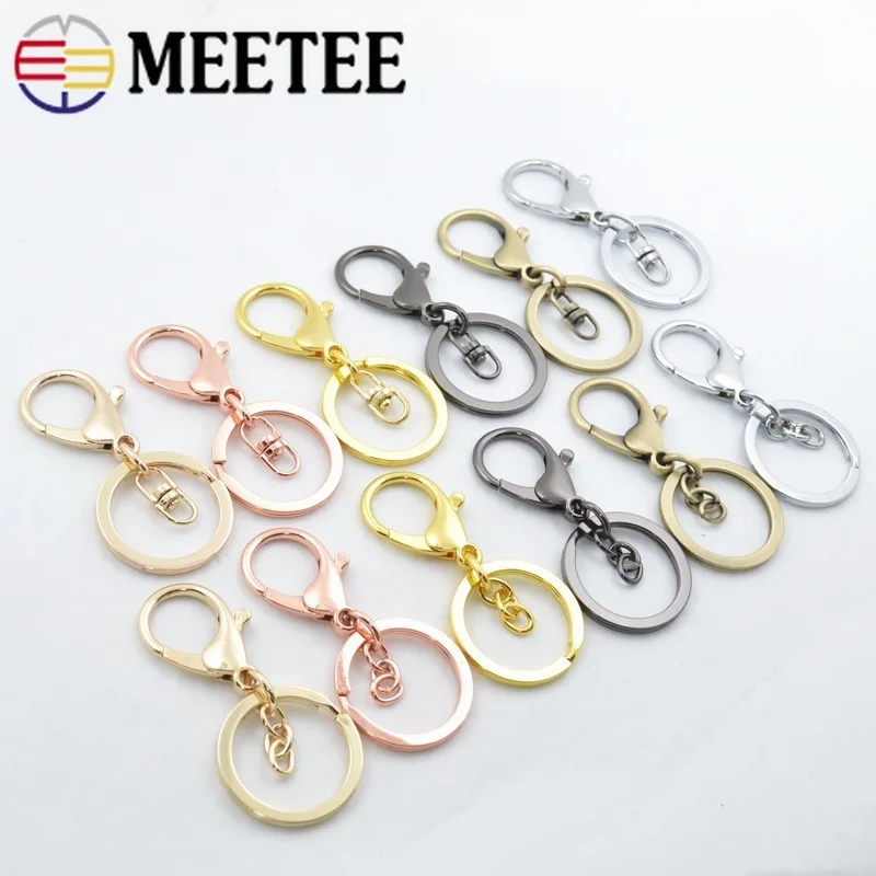

Meetee 5pcs Metal O Ring Buckle DIY Clasps Lobster Snap Hook Key Chain Buckle Craft Backpack Bag Parts Jewelry Accessories BD332