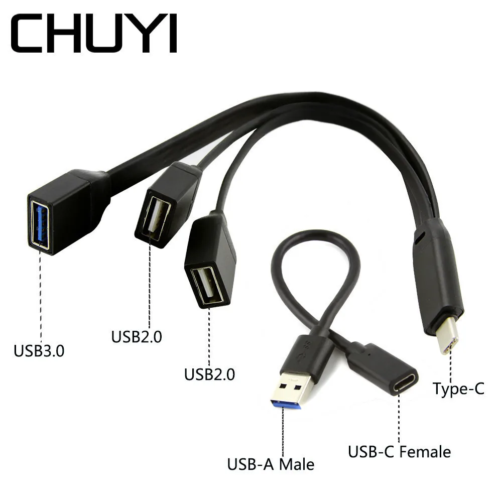 CHUYI USB A папа к C мама 3 0 2 поста концентратор разветвитель мульти разъем адаптер для