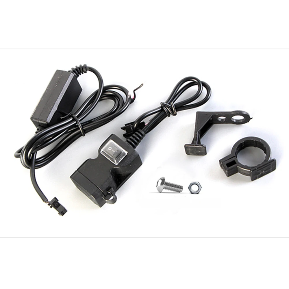 

1 Set Multifunctional Waterproof Dual Charger Socket USB Charger for 12-24V Motorcycle Motor Bike Handlebar Switch Universal