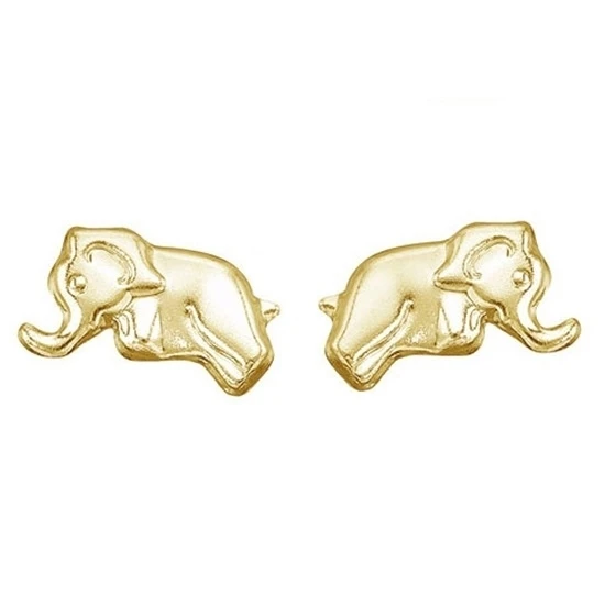 14K Yellow Gold Baby Elephant Screwback Earrings #With Free Stud | Украшения и аксессуары