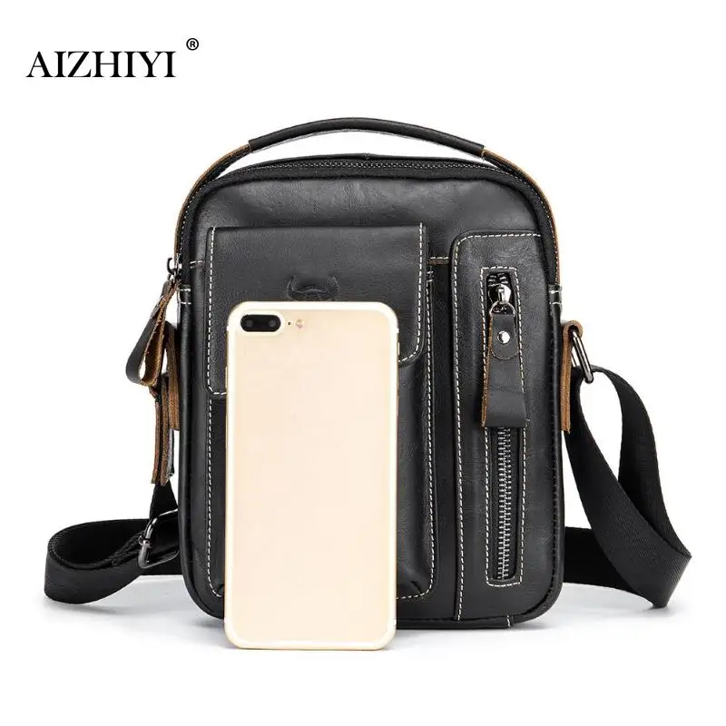  Bull Captain Men Genuine Leather Messenger Crossbody Bag Casual Fashion Male Sling Bag Business Sho - 32955355519