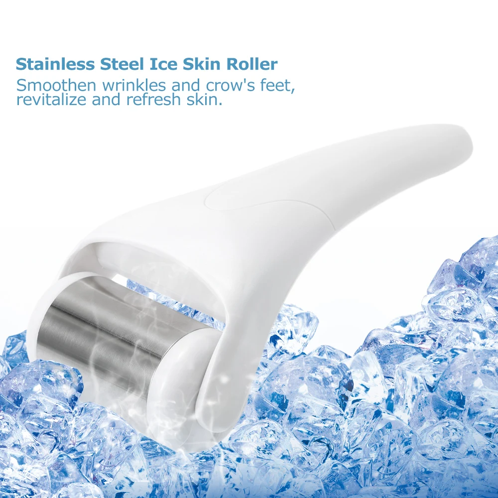 

Ice Skin Roller Cool Face Massage Tool Stainless Steel Wheel Prevent Wrinkles Anti Aging ABS Handle Body Beauty Care Massager