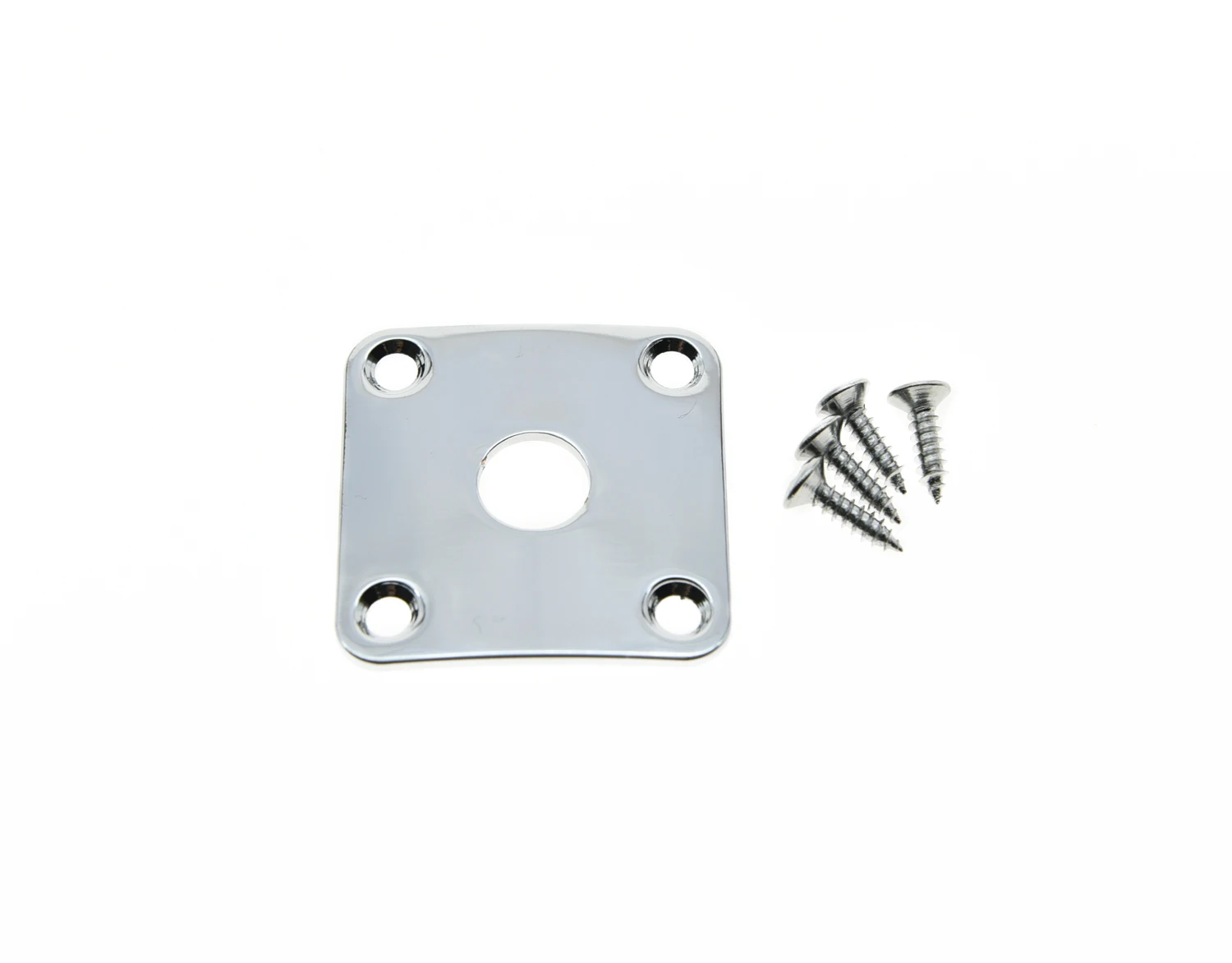 

KAISH Curved Metal Jack Plate Square Jackplate w/ Screws Fits For Gibson Les Paul Chrome