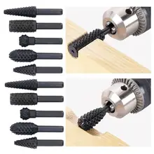 5Pcs Rotary Drill Bits Carbon Steel metal rotary drill bits For Rotary Tool 50-60mm DIY woodworking polished artifact
