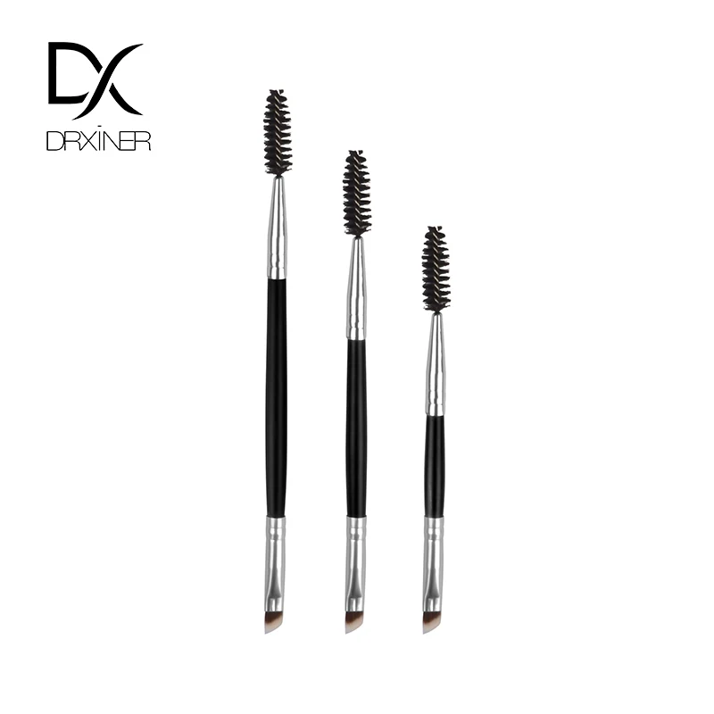 Drxiner فرش للماكياج الحاجب فرشاة + الحاجب مشط Spoolie فرشاة الحاجب ماكياج فرش الجمال أساسيات مزج العين
