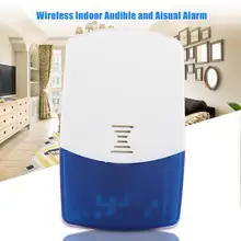 433 МГц беспроводной Крытый звуковой и визуальный сигнал для дома охранной сигнализации системы 120dB громкость звука ЕС Plug