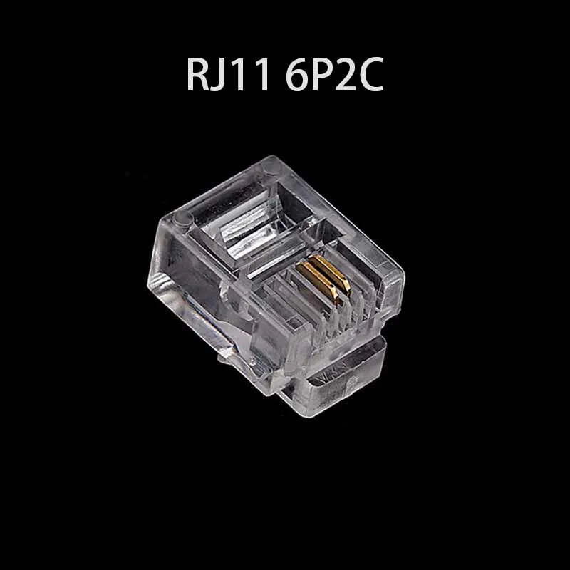 20/50/100 قطعة/الوحدة RJ11 6P2C 6P4C 6P6C الهاتف الإنترنت مقبس تركيبي جاك RJ11 موصل RJ-11 الكريستال رؤساء