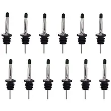 New-12Pcs нержавеющая сталь спиртовой бутылки скорость Pourers оливковое масло вино Pourer с резиновыми пылезащитными колпачками