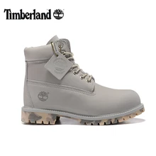 TIMBERLAND/мужские Ботинки martin в байкерском стиле с камуфляжной подошвой в стиле милитари; модель 10061 года; мужские кожаные прочные повседневные ботинки серого и красного цвета