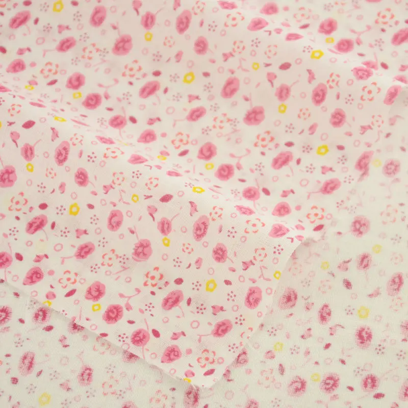 

1 Piece Printed Light Pink Flower Designs 100% Cotton Fabric Pre-cut Fat Quarter Textile Fabric Tecido Sewing 2016 New Arrivals
