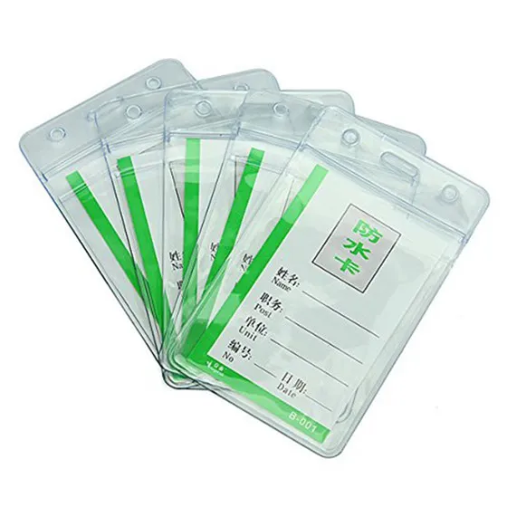 

5 waterproof Clear plastic Badge Working Exhibition ID Name Card Holders
