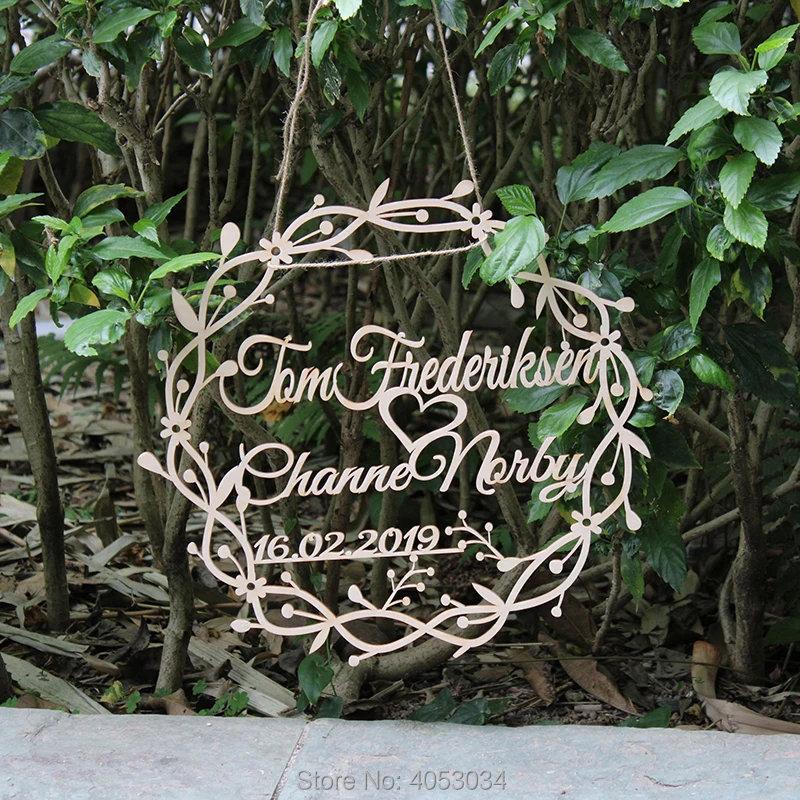 Private Wood Name Sign, Personalized Letters for Party Wedding Decoration, the Bride and the Bridegroom Name Date