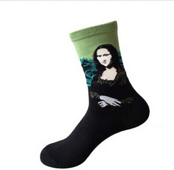 

Fashion Women Socks New Fashion Cotton Art Oil Painting Harajuku Washington Davi Male Female Cupid Retro Style Hot Selling