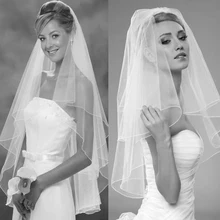 Слоновая кость белый короткий фату дешевые свадьбы аксессуары Высокое качество простой Свадебная Фата с расческой вуаль Mariage