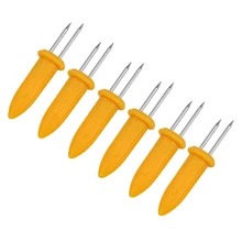 6 pièces maïs forme fourchettes supports BBQ outils Barbecue fournitures multi-fonction en acier inoxydable
