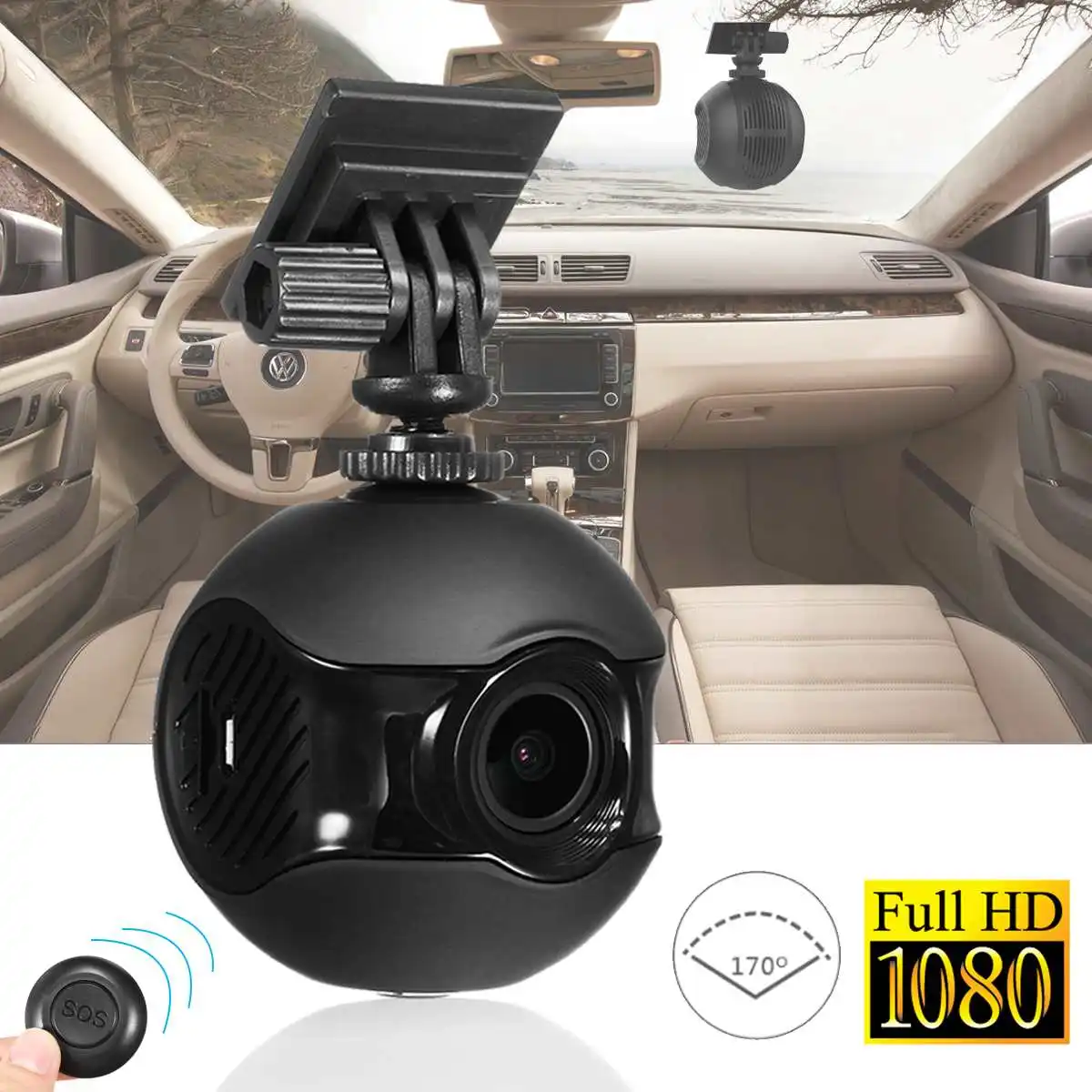 

170 Degree HD 1080P Wifi Car DVR Camera Video Recorder Dash Cam Cyclic Recording