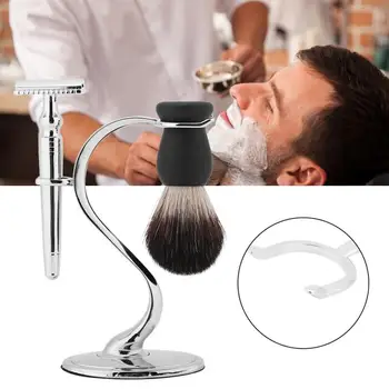 

1pc Men Shaving Razor Stand and Beard Brush Shaver Holder Hair Removal Tool Accessories for Salon Home Travel Use