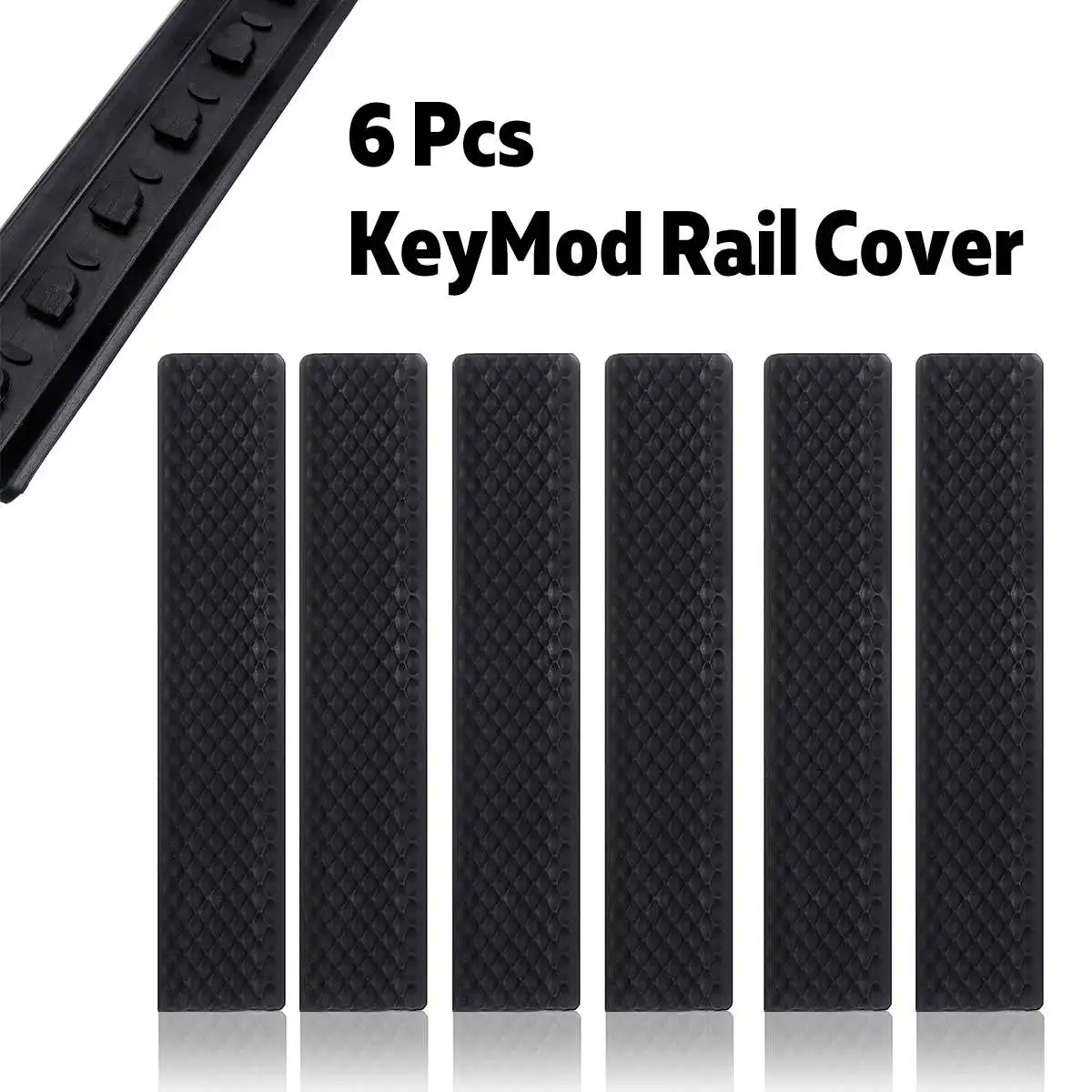 

Pack of 6 Black for KeyMod Rail Cover Textured Anti Slip Panels Black Rubber