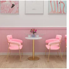 Освежающий чистая красный ins принцесса бар chiar барный стул байки подушки спинки десерт Ресторан экономичный Северный стул