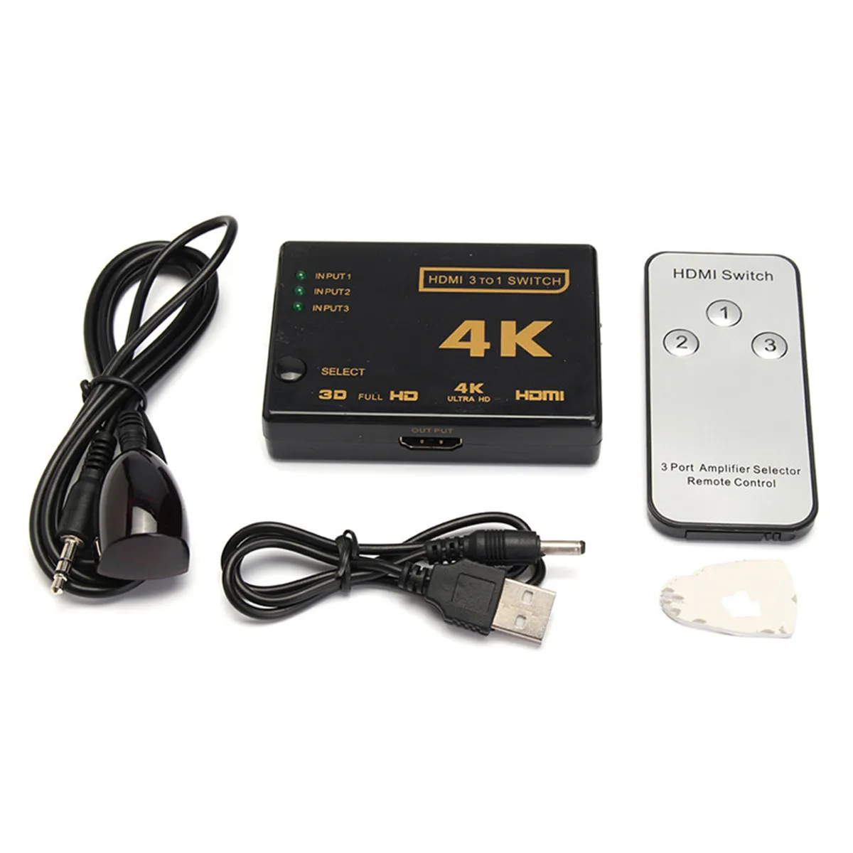 4K x 2K HDMI переключатель 3 в 1 кнопка выхода и пульт дистанционного управления