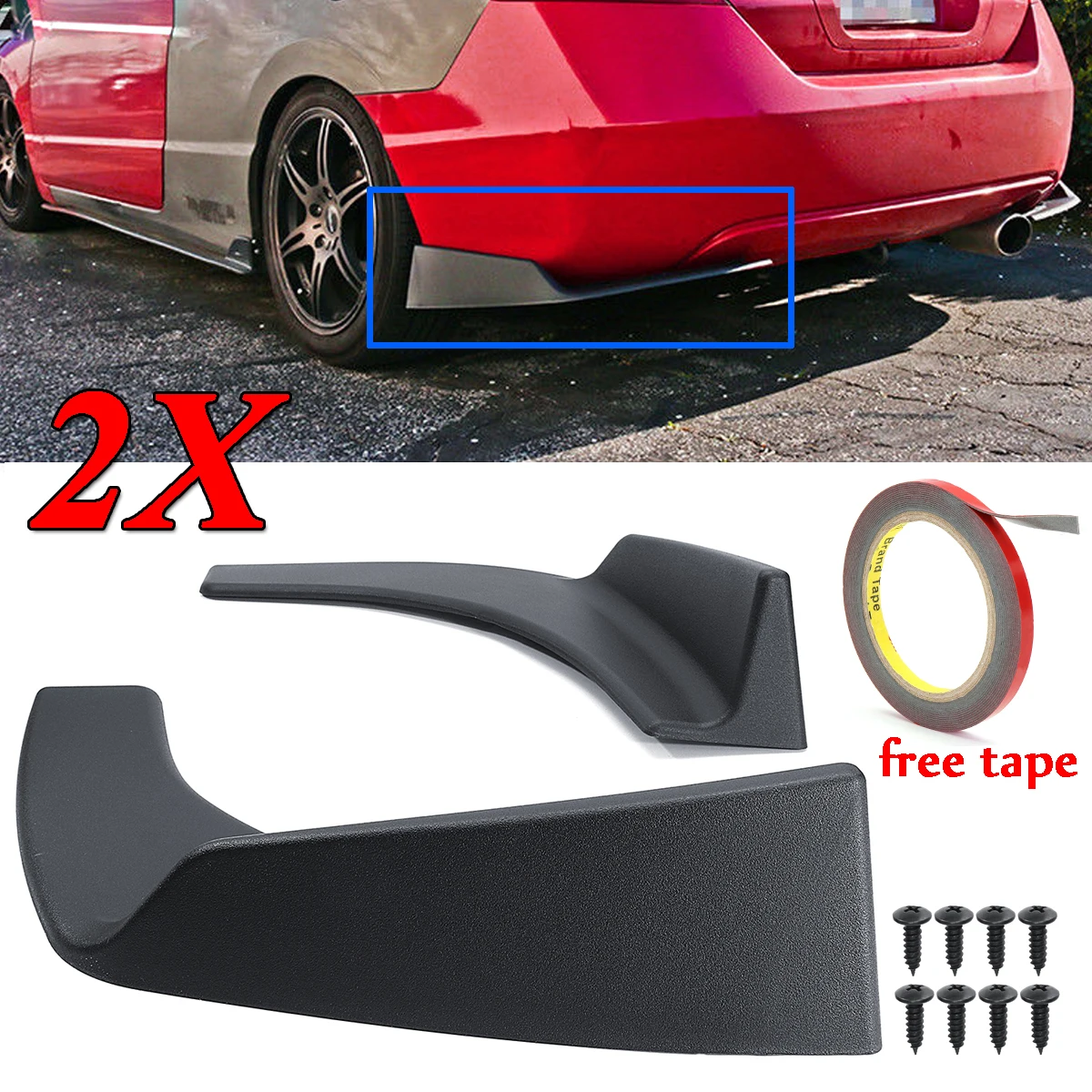 New Car Black Universal Anti Scratch Rear Bumper Lower Lip Wrap Angle