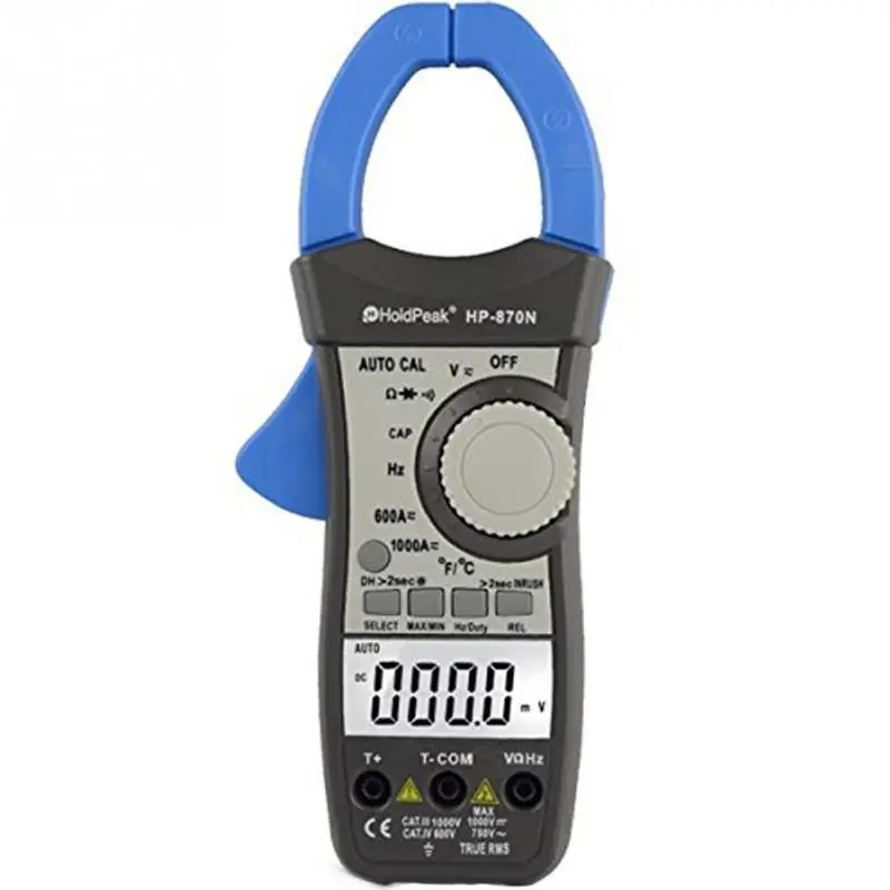 

Dual LCD HoldPeak HP-870N Digital Clamp Multimete Auto Range AC DC 600A~1000A Multimeter Tester True RMS Frequency Backlight #05