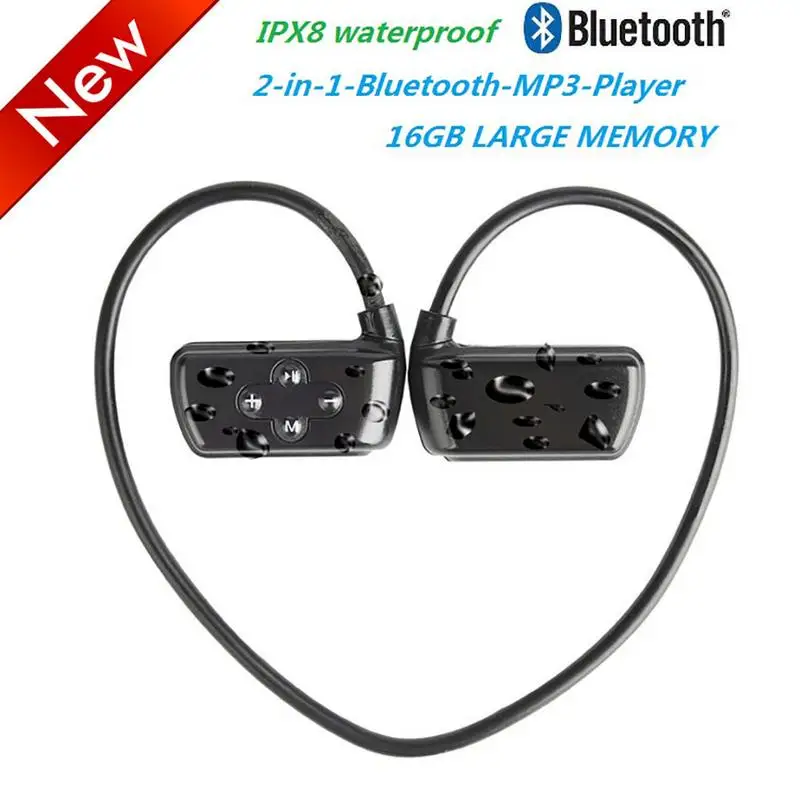 

Bluetooth Head-mounted Headphone MP3 IPX8 Waterproof Swimming Phone Recording Recorder Headset Lossless Music Player