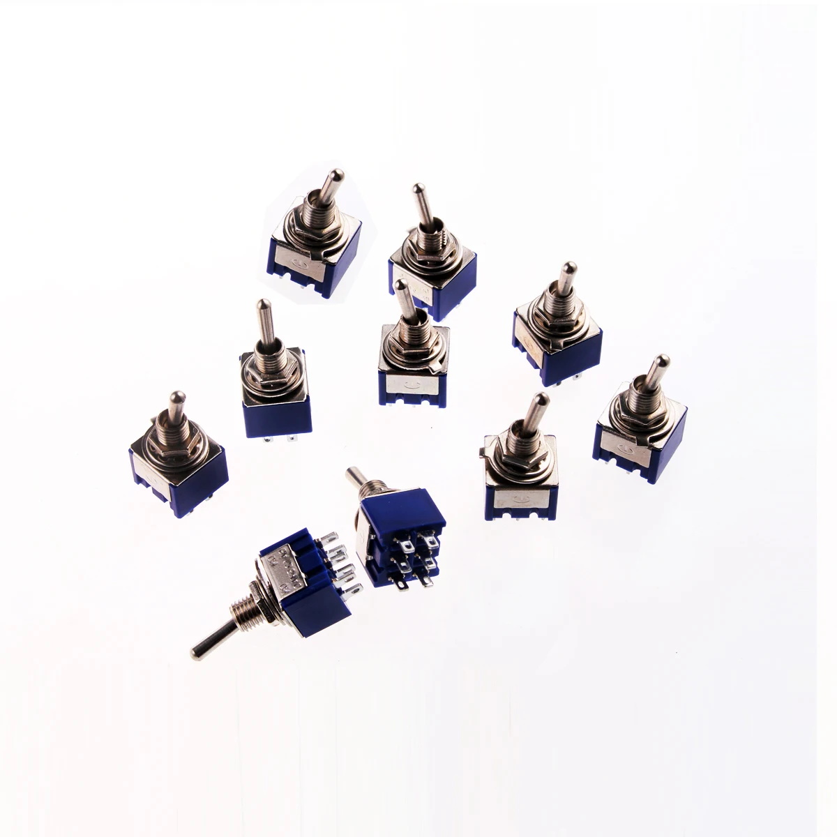 

10Pcs Mini Latching Toggle Switch DPDT ON-ON AC 6A/125V 3A/250V 6 Pin